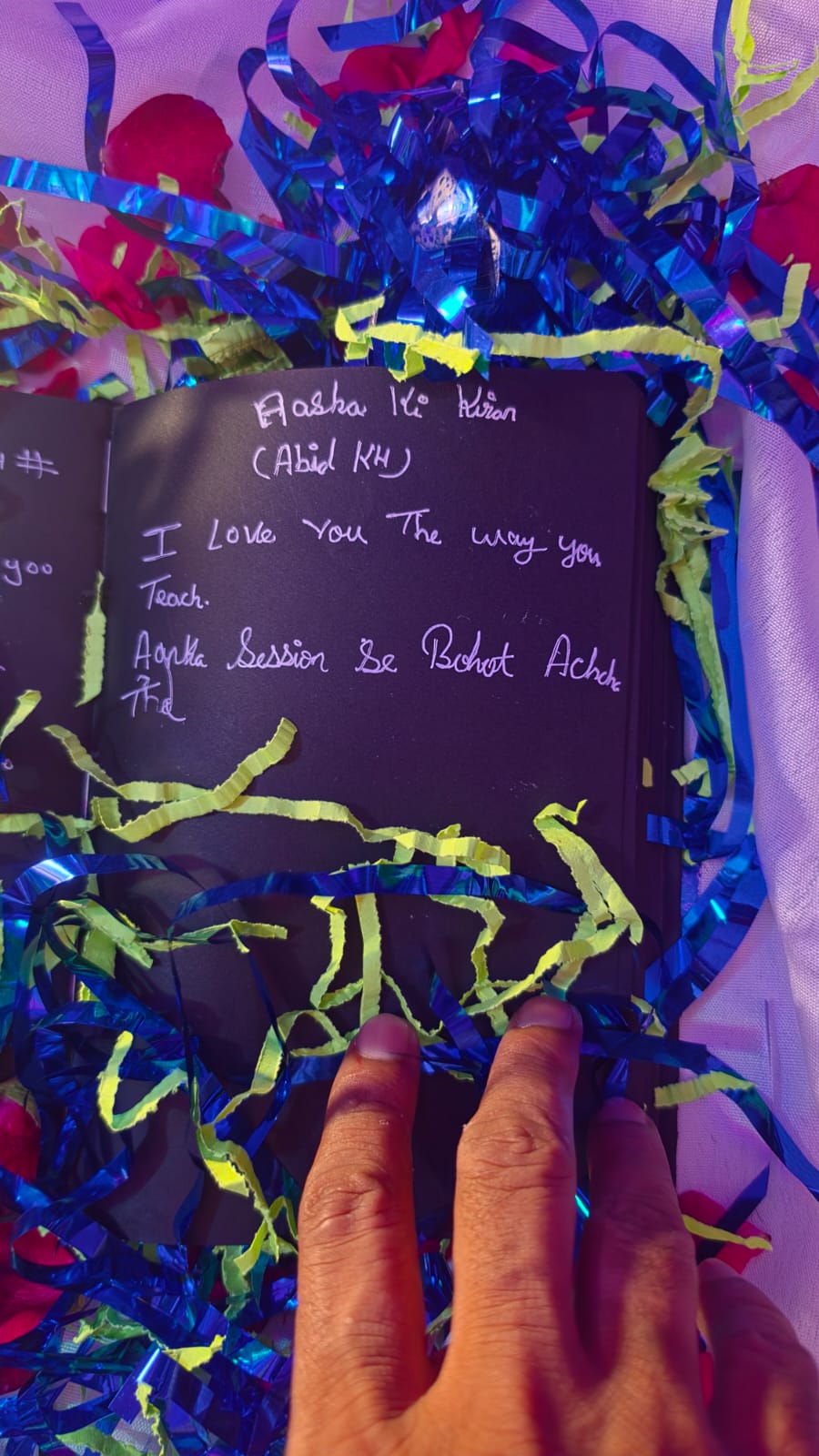 Handwritten note from Abid Kh.